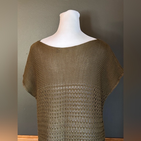 Polo Ralph Lauren Olive Loose Weave Fringe Sweater Top Size Small - Picture 7 of 10